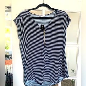 Express Navy and white striped shirt